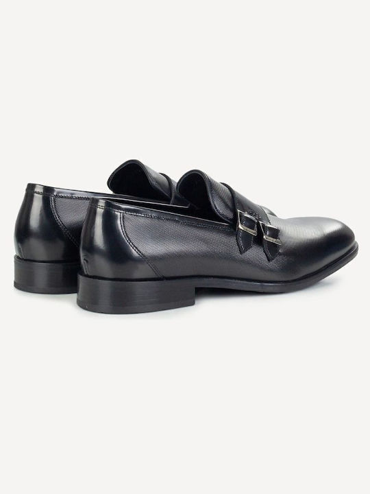 Men's Leather Monk Shoes Black