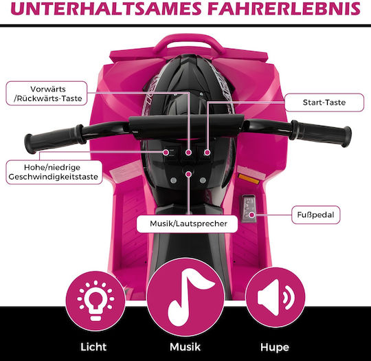 Kinder Roller Elektroantrieb 12 Volt, 12V Rosa