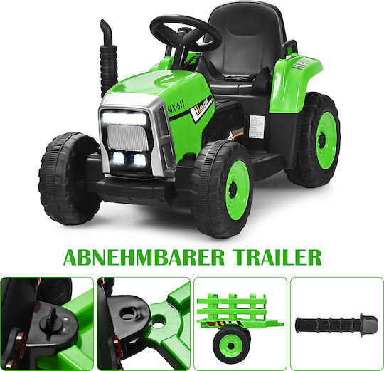 Tractor pentru copii Electric cu remorcă 12 volți Verde