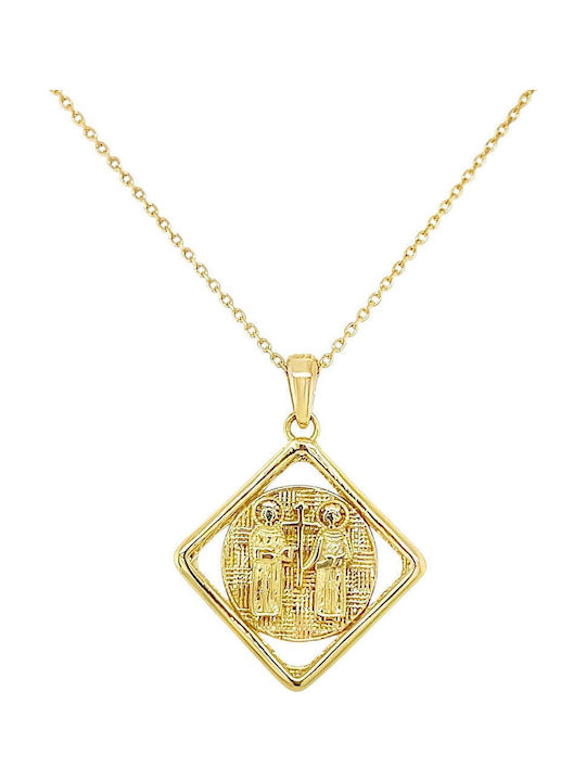 Xryseio Anhänger Kinder Amulett Beidseitig Konstantinato aus Gold 9K KN1115