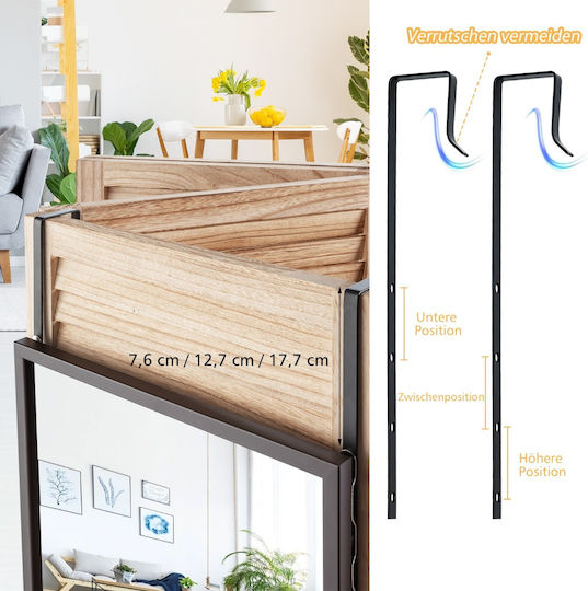Costway HW71534CF Καθρέπτης Ορθογώνιος Καφέ 107x36.5cm