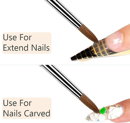 Nail Brush Acrylic with Natural Hair