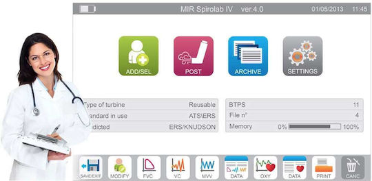 MIR Spirometer New Spirolab with Multi-Purpose Turbine