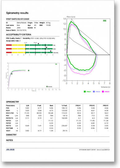 MIR Spirometer Spirobank Oxi