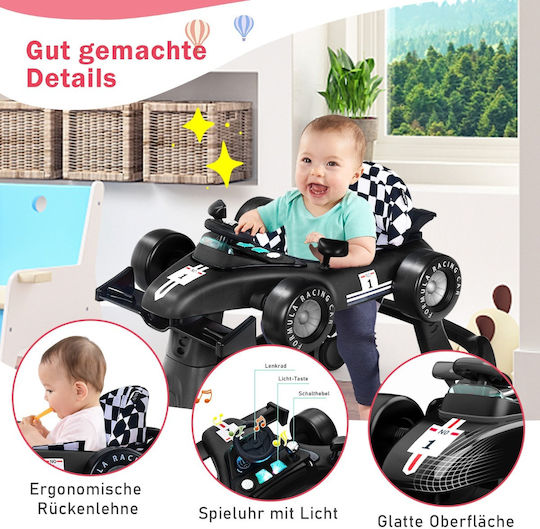 Costway Baby Walker with Music Black