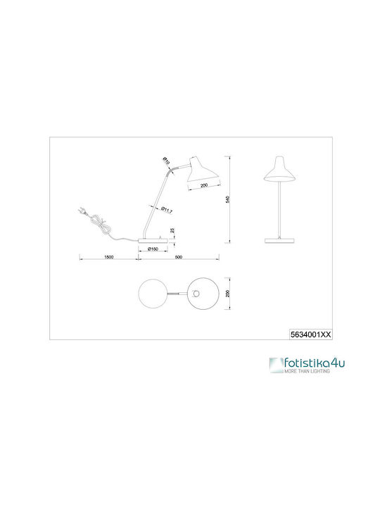 Trio Lighting Φωτιστικό Γραφείου σε Μαύρο Χρώμα
