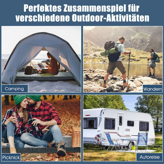 Costway Αφρώδες Μονό Υπόστρωμα Camping Πάχους 6.5cm Γκρι