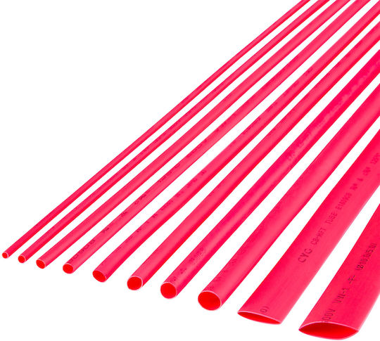Cabletech Tubulatură Termocontractibilă Cablu Cutie Roșie 10 Bucăți LEC-NAR0259.1