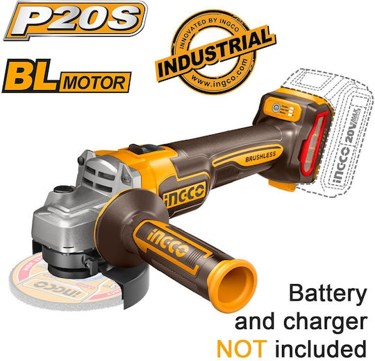Ingco Grinder 115mm Battery Brushless with Speed Control 20V Solo