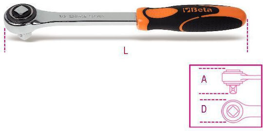 Beta Ratschen 72 Zähne mit Vierkant 1/2" Länge 27.5cm.