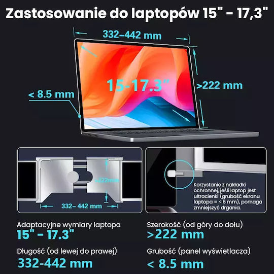 Extralink S600 15 Inch Full HD IPS Dual Screen Monitor for Laptop