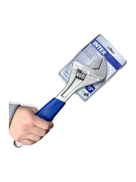 Inter French Wrench with Adjustable Opening 45mm and Anti-Slip Handle 380mm 15"
