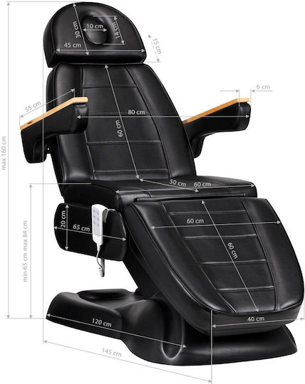 Activeshop Beauty Chair Black with Adjustable Height and Electric Lifting Sillon Lux 3