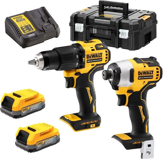 DEWALT DCK2062E2T Set Bohrschrauber & Schraubenzieher 18V mit 2 Batterien 1.7Ah und Hülle