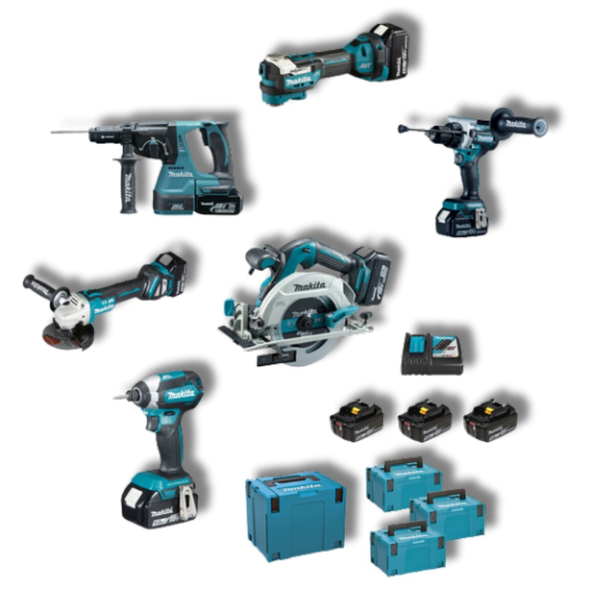 Makita DLX6126JX1 Set Roată unghiulară & Ferăstrău circular