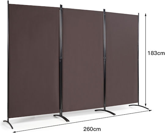 Costway Dekorativer Raumteiler aus Leinwand 260x183cm