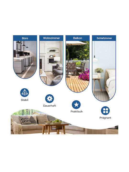 Costway Dekorativer Raumteiler aus Leinwand 260x183cm