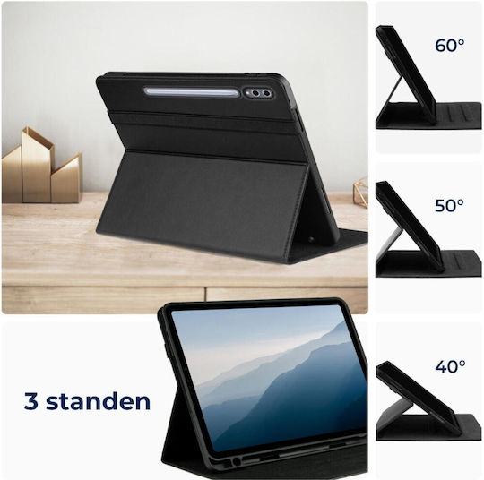 Rosso Flip Cover Negra (Samsung Galaxy Tab S10 Plus, S9 Plus)