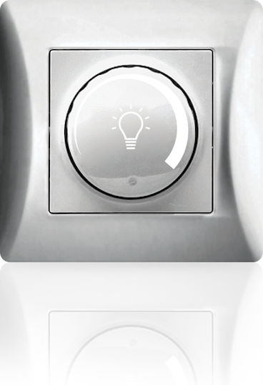 Lineme Recessed Dimmer Switch with Classic Recessed Mode 500W in Silver Colour