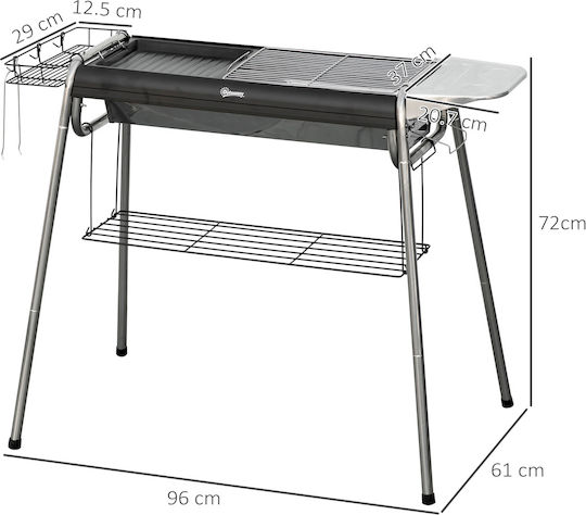 Outsunny Grill Holzkohlegrill 96cmx72cm