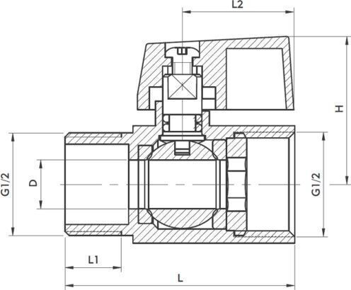 KFA Βάνα / Διακόπτης 1/2" Θηλυκό