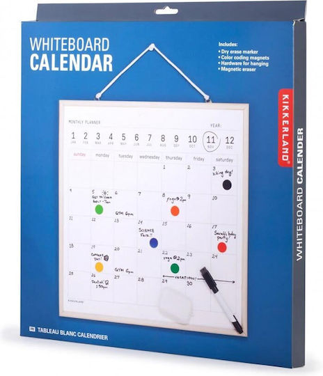 Kikkerland Magnetic Hanging Dry Erase Board 34x34cm