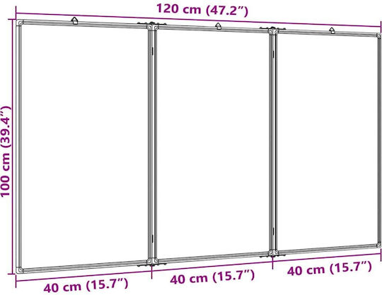 vidaXL Магнитен Дъска за маркери Окачване 120x100см