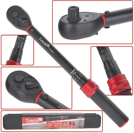 Tvardy Δυναμόκλειδο Καρέ 3/8" Ροπής 60-60 Nm με Μήκος 30εκ.