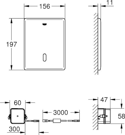 Grohe Tectron Skate Spülplatte für Einspüliges Καζανάκι Edelstahl