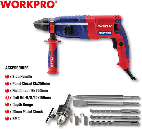 WorkPro Demolition Hammer Electric 800W with Chuck SDS Plus WP470406