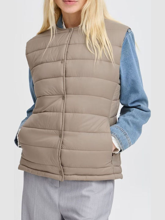 Women's Short Lifestyle Jacket for Winter Beige