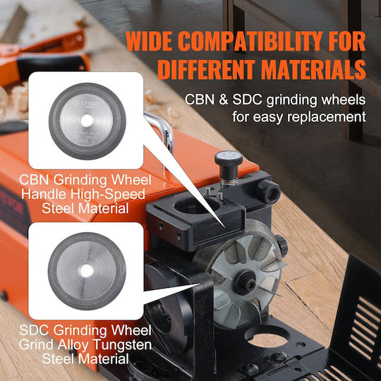 Drill Bit Sharpener Diameter 3-13 Mm Adjustable Point Angle 95° 135° Power 120 W
