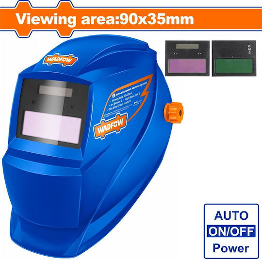 Wadfow Welding Helmet with 90x35mm Visual Field Blue