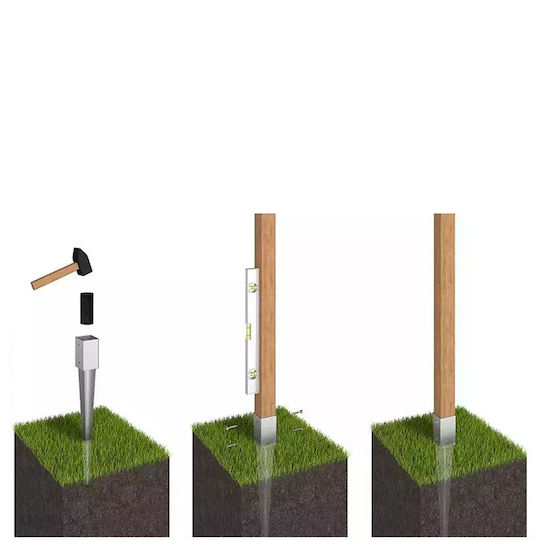 Showood Base for Pergola made of Metal 15x10.1cm 1pcs Nailer