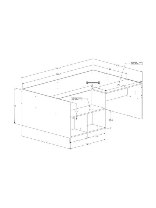 Υπερυψωμένο Μονό για Στρώμα 90x190cm Υπερυψωμένο Μονό για Στρώμα 90x190cm