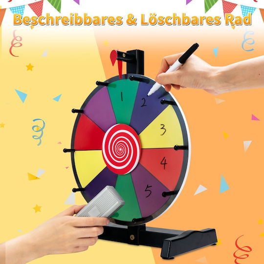 Costway Glücksrad 10 bunte Felder Abnehmbare Schreibfläche Tt10005