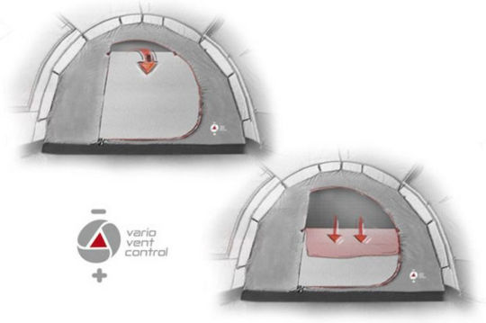 High Peak Amora 5.0 Campingzelt Tunnel Gray mit Doppeltuch 4 Jahreszeiten für 5 Personen 500x280x180cm
