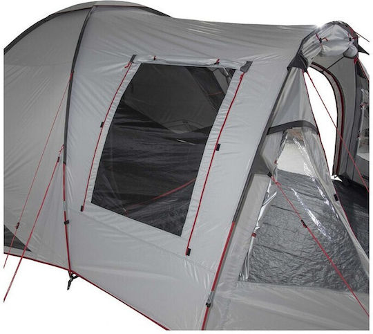 High Peak Amora 5.0 Campingzelt Tunnel Gray mit Doppeltuch 4 Jahreszeiten für 5 Personen 500x280x180cm