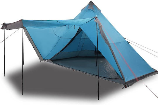 vidaXL Tipi Camping Tent Teepee Blue for 6 People 486x486x280cm