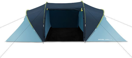 Spokey 2+2 vier Personen Campingzelt Tunnel Blau 3 Jahreszeiten für 4 Personen