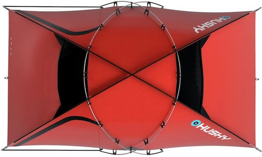 Husky Expedition Felen Camping Tent Igloo Red with Double Cloth for 3 People 370x220x135cm