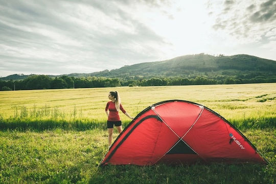Husky Expedition Felen Camping Tent Igloo Red with Double Cloth for 3 People 370x220x135cm