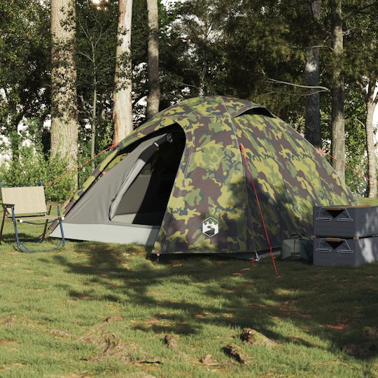 vidaXL Σκηνή Camping Igloo Πράσινη για 3 Άτομα 270x205x125εκ.