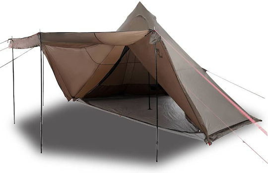 vidaXL Tipi Campingzelt Braun für 6 Personen 486x486x280cm