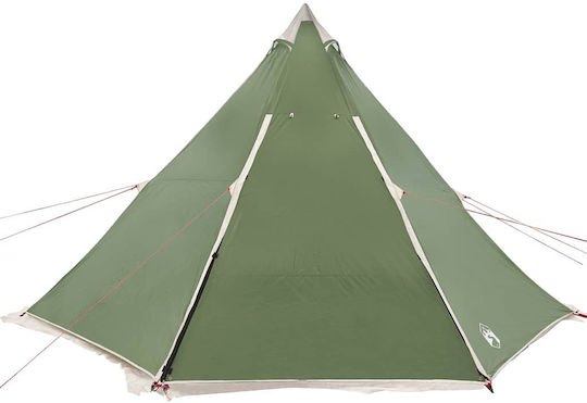 vidaXL Cort Tip Teepee Verde pentru 6 Persoane 486x486x280cm