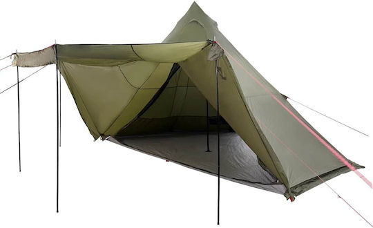 vidaXL Tipi Campingzelt Khaki für 6 Personen 486x486x280cm