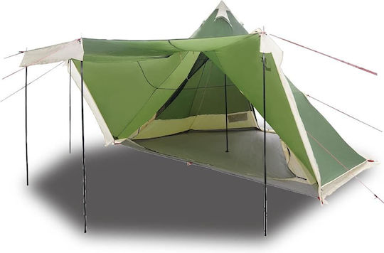 vidaXL Cort Tip Teepee Verde pentru 6 Persoane 486x486x280cm