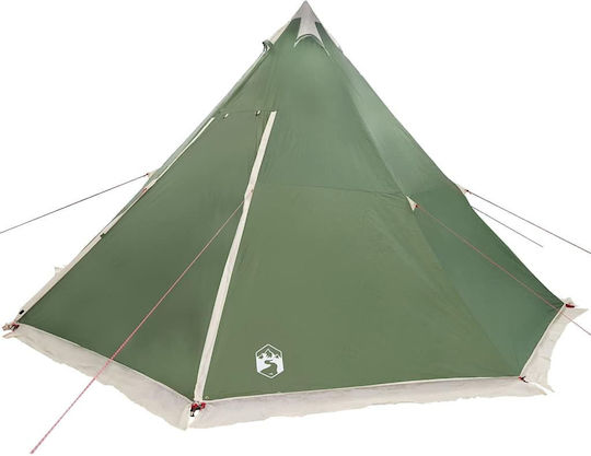 vidaXL Cort Tip Teepee Verde pentru 6 Persoane 486x486x280cm