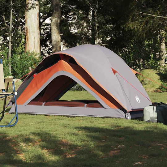 vidaXL Camping Tent Igloo Grey with Double Cloth for 1 Person 213x84x100cm