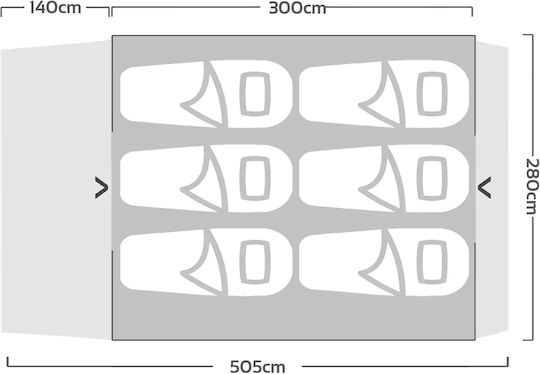 OZtrail Fast Frame Lumos Automatic Camping Tent Grey with Double Cloth 3 Seasons for 6 People 505x280x195cm